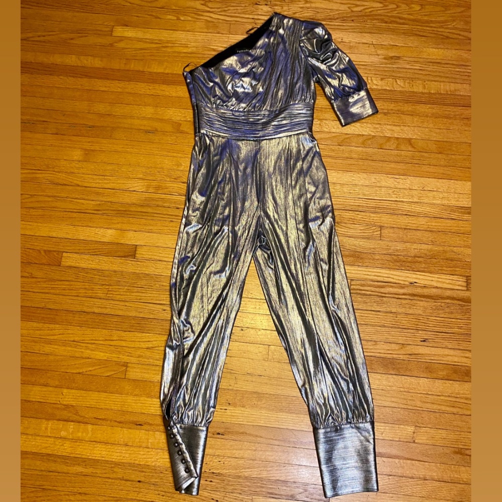 Retro Metallic Silver Jumpsuit